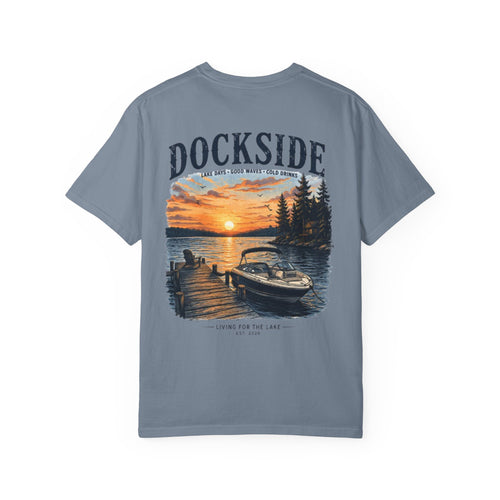 Dockside Sunset T-Shirt — Lake Life Boat & Dock Graphic